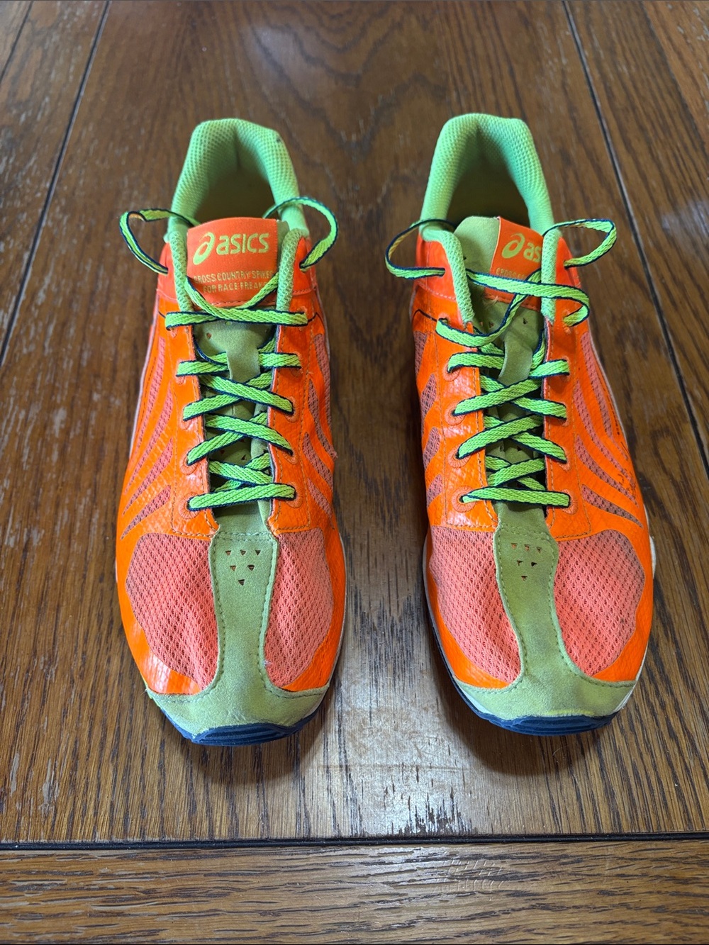 Asics Cross Freak Orange with Lime Green Accent Running Shoes